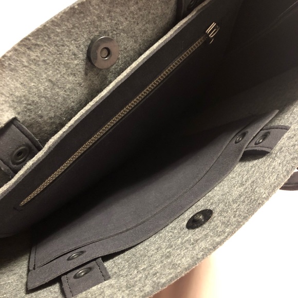 Structured Felt Grey Work Purse or Day Bag - Picture 5 of 9